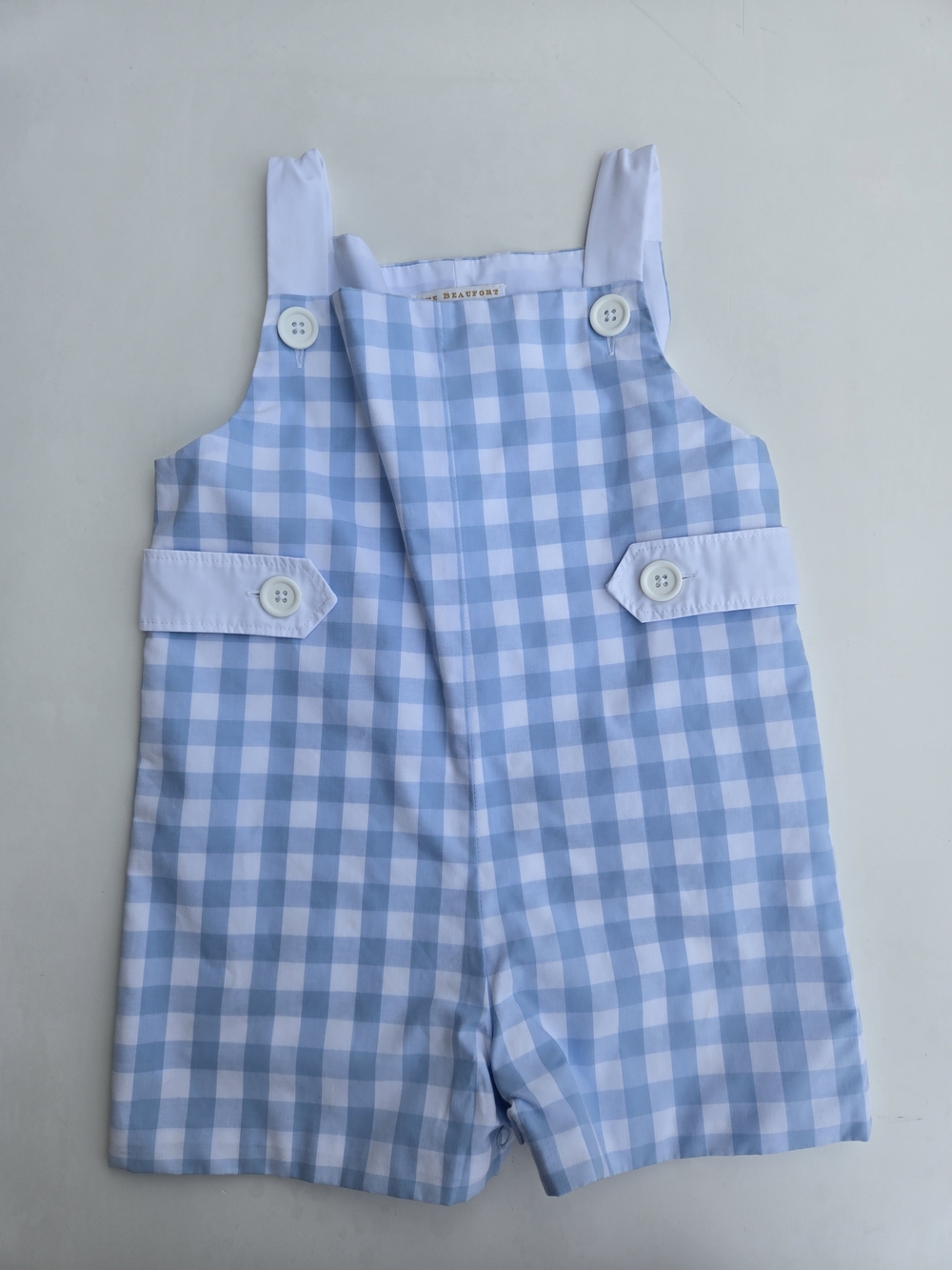 The Beaufort Bonnet Company Light Blue Gingham Overalls